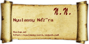 Nyulassy Nóra névjegykártya