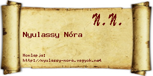 Nyulassy Nóra névjegykártya